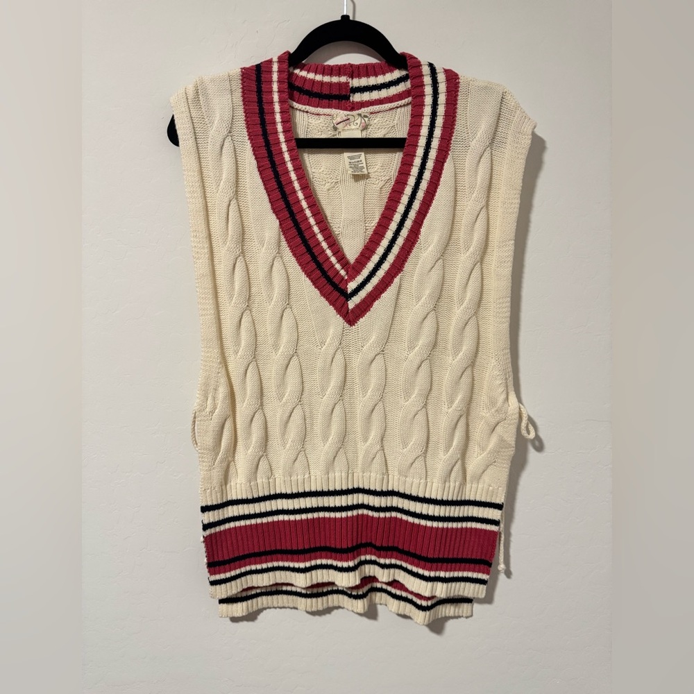 NWOT Free People Coastal Prep Poncho Vest OS